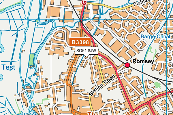SO51 8JW map - OS VectorMap District (Ordnance Survey)