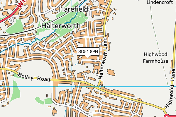 SO51 8PN map - OS VectorMap District (Ordnance Survey)