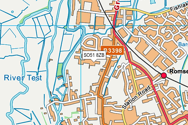 SO51 8ZB map - OS VectorMap District (Ordnance Survey)