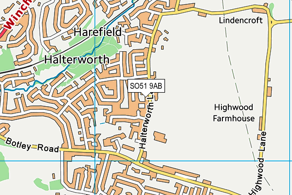 SO51 9AB map - OS VectorMap District (Ordnance Survey)