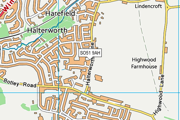 SO51 9AH map - OS VectorMap District (Ordnance Survey)