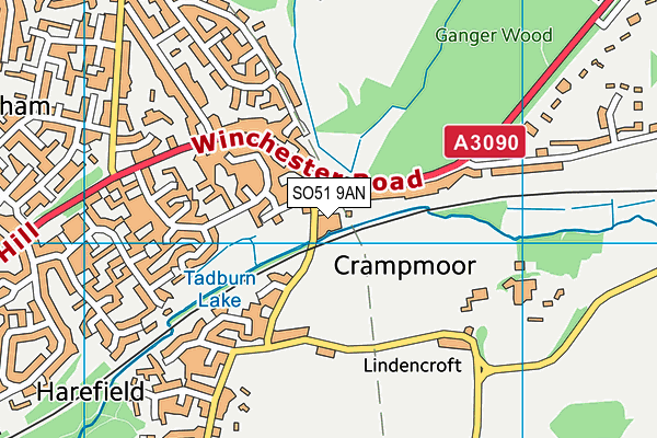 SO51 9AN map - OS VectorMap District (Ordnance Survey)