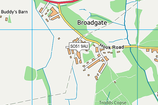 SO51 9AU map - OS VectorMap District (Ordnance Survey)