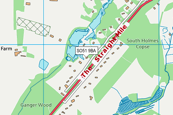 SO51 9BA map - OS VectorMap District (Ordnance Survey)