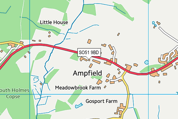 SO51 9BD map - OS VectorMap District (Ordnance Survey)