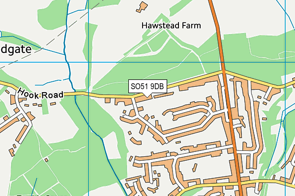 SO51 9DB map - OS VectorMap District (Ordnance Survey)