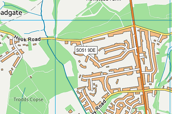 SO51 9DE map - OS VectorMap District (Ordnance Survey)