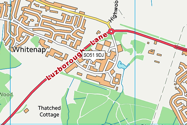 SO51 9DJ map - OS VectorMap District (Ordnance Survey)