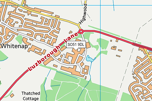 SO51 9DL map - OS VectorMap District (Ordnance Survey)