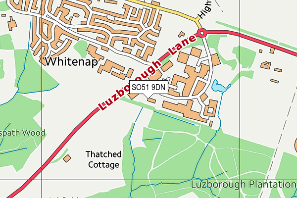 SO51 9DN map - OS VectorMap District (Ordnance Survey)