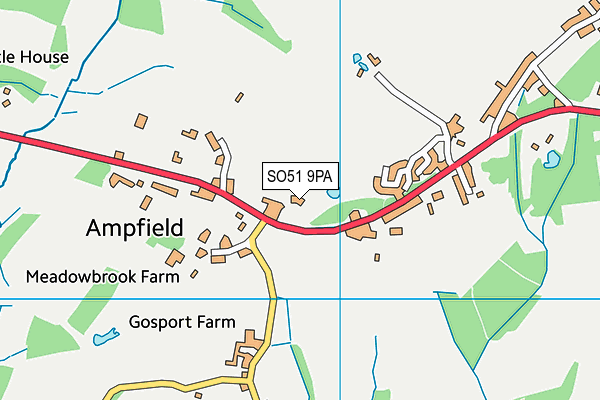 SO51 9PA map - OS VectorMap District (Ordnance Survey)