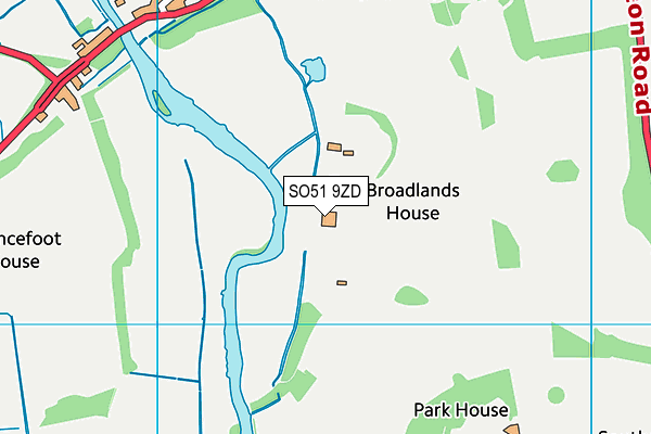 SO51 9ZD map - OS VectorMap District (Ordnance Survey)