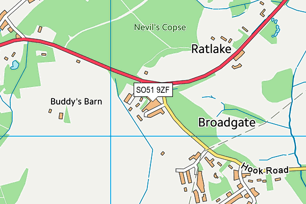 SO51 9ZF map - OS VectorMap District (Ordnance Survey)