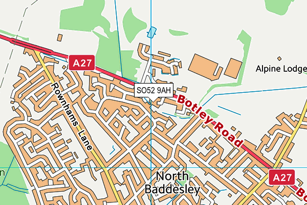 SO52 9AH map - OS VectorMap District (Ordnance Survey)