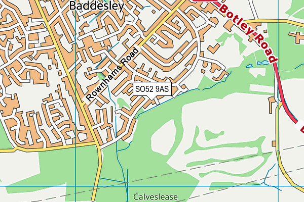 SO52 9AS map - OS VectorMap District (Ordnance Survey)