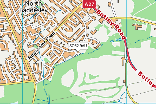 SO52 9AU map - OS VectorMap District (Ordnance Survey)