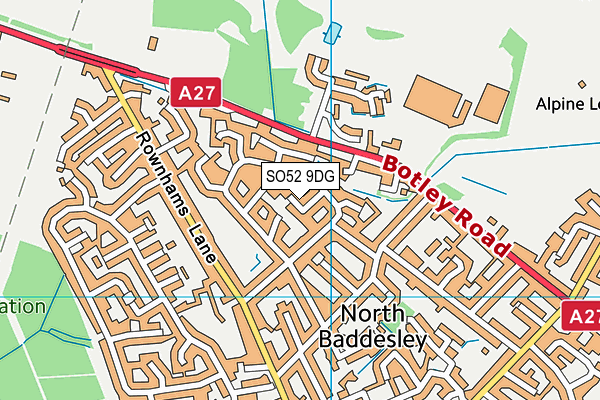 SO52 9DG map - OS VectorMap District (Ordnance Survey)