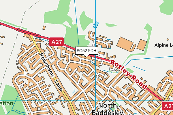 SO52 9DH map - OS VectorMap District (Ordnance Survey)