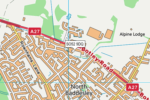 SO52 9DQ map - OS VectorMap District (Ordnance Survey)