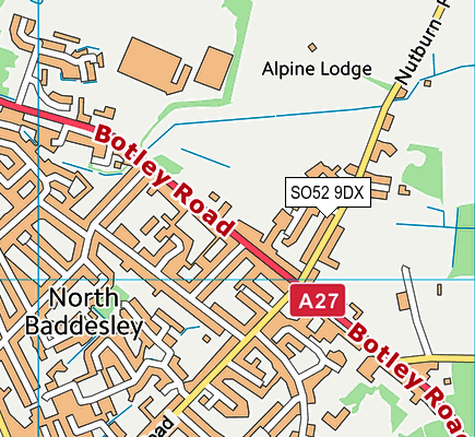 SO52 9DX map - OS VectorMap District (Ordnance Survey)