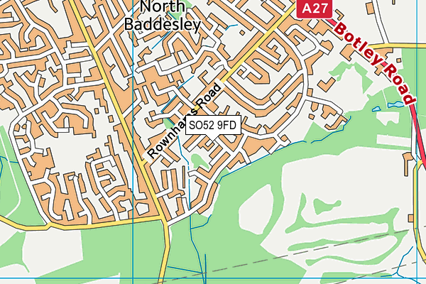 SO52 9FD map - OS VectorMap District (Ordnance Survey)