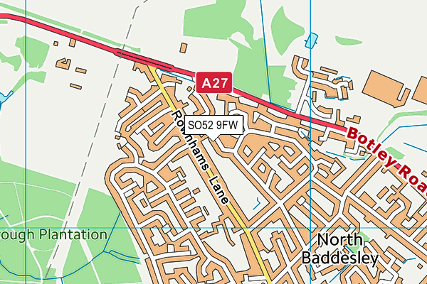 SO52 9FW map - OS VectorMap District (Ordnance Survey)