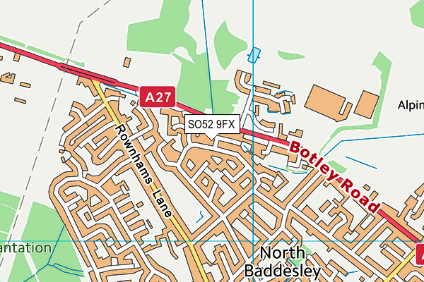 SO52 9FX map - OS VectorMap District (Ordnance Survey)