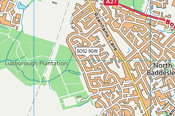 SO52 9GW map - OS VectorMap District (Ordnance Survey)