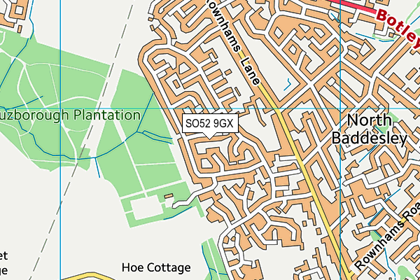 SO52 9GX map - OS VectorMap District (Ordnance Survey)