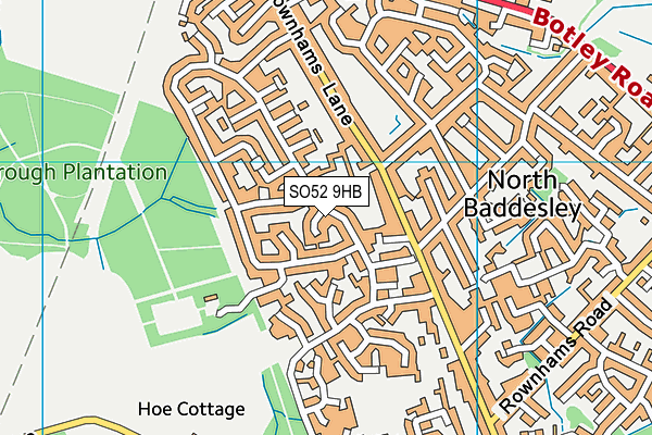 SO52 9HB map - OS VectorMap District (Ordnance Survey)