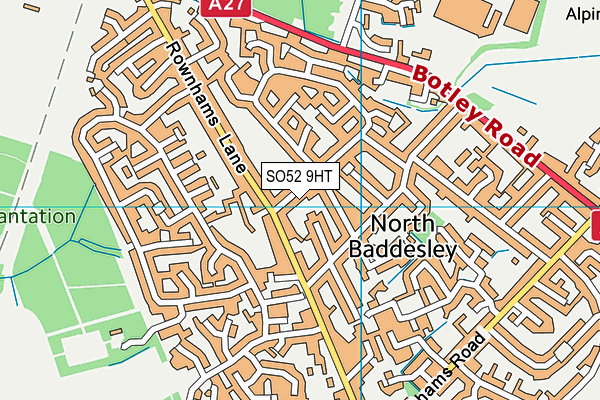 SO52 9HT map - OS VectorMap District (Ordnance Survey)