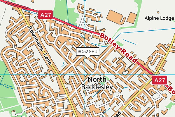 SO52 9HU map - OS VectorMap District (Ordnance Survey)