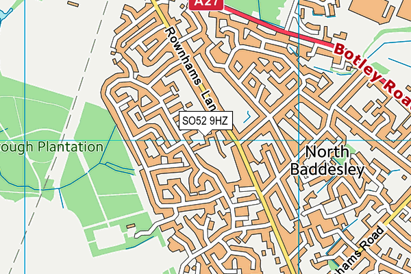 SO52 9HZ map - OS VectorMap District (Ordnance Survey)