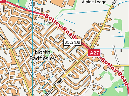 SO52 9JB map - OS VectorMap District (Ordnance Survey)