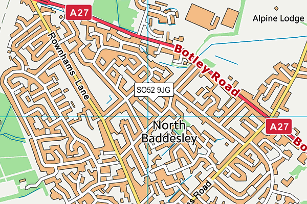 SO52 9JG map - OS VectorMap District (Ordnance Survey)