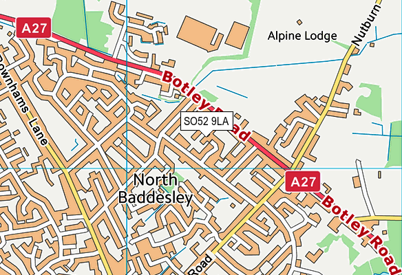 SO52 9LA map - OS VectorMap District (Ordnance Survey)