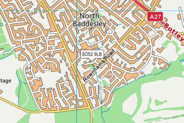 SO52 9LB map - OS VectorMap District (Ordnance Survey)