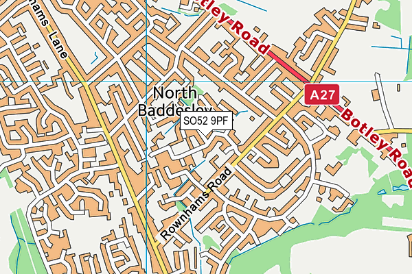 SO52 9PF map - OS VectorMap District (Ordnance Survey)