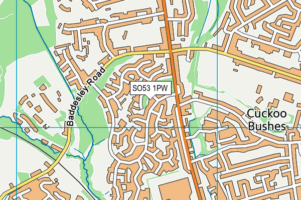 SO53 1PW map - OS VectorMap District (Ordnance Survey)