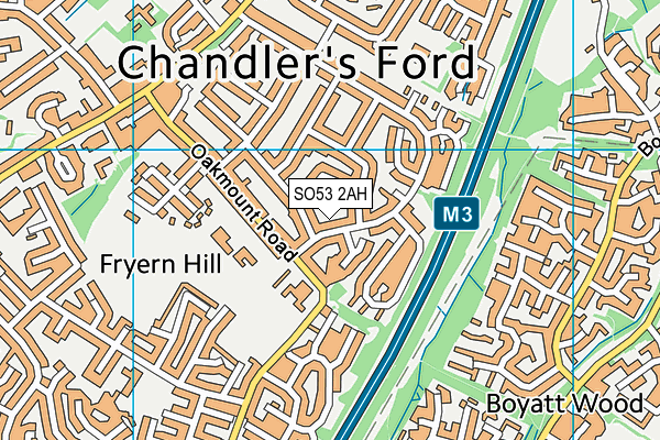 SO53 2AH map - OS VectorMap District (Ordnance Survey)