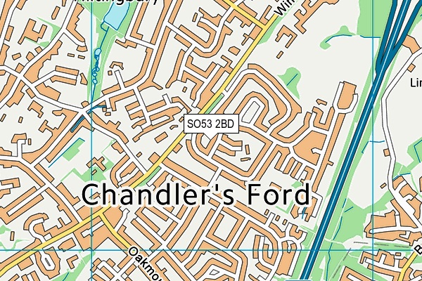 SO53 2BD map - OS VectorMap District (Ordnance Survey)