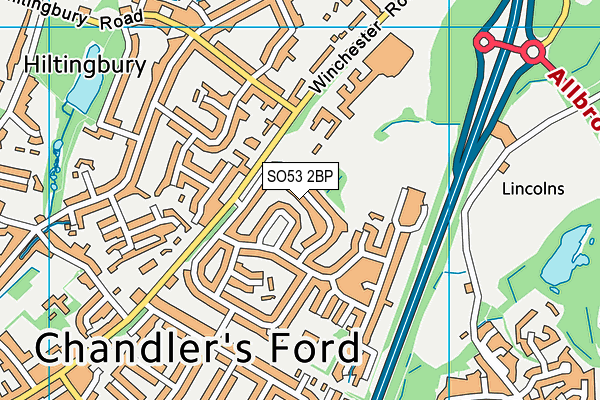 SO53 2BP map - OS VectorMap District (Ordnance Survey)