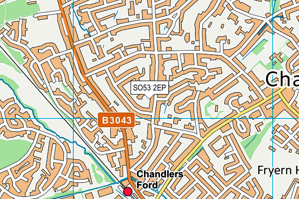 SO53 2EP map - OS VectorMap District (Ordnance Survey)