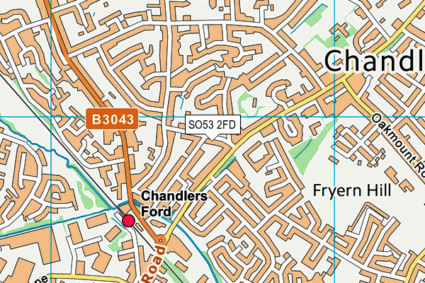 SO53 2FD map - OS VectorMap District (Ordnance Survey)