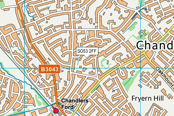 SO53 2FF map - OS VectorMap District (Ordnance Survey)