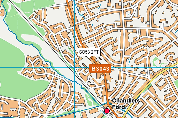 SO53 2FT map - OS VectorMap District (Ordnance Survey)