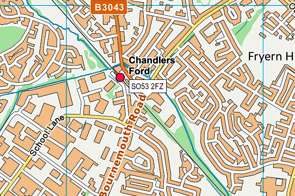 SO53 2FZ map - OS VectorMap District (Ordnance Survey)