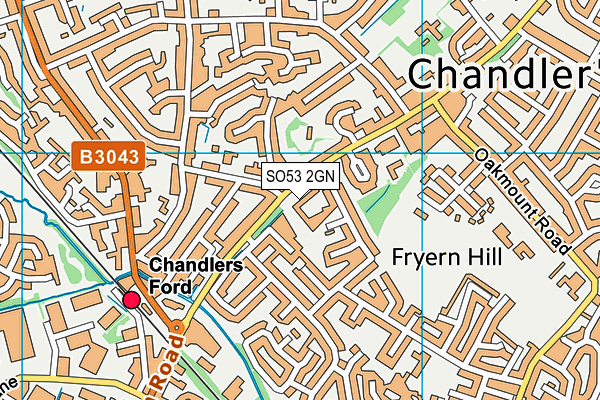 SO53 2GN map - OS VectorMap District (Ordnance Survey)