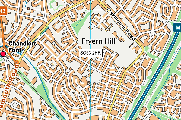 SO53 2HR map - OS VectorMap District (Ordnance Survey)