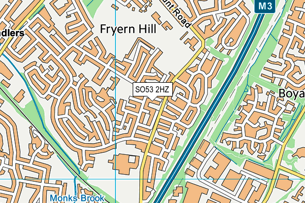 SO53 2HZ map - OS VectorMap District (Ordnance Survey)
